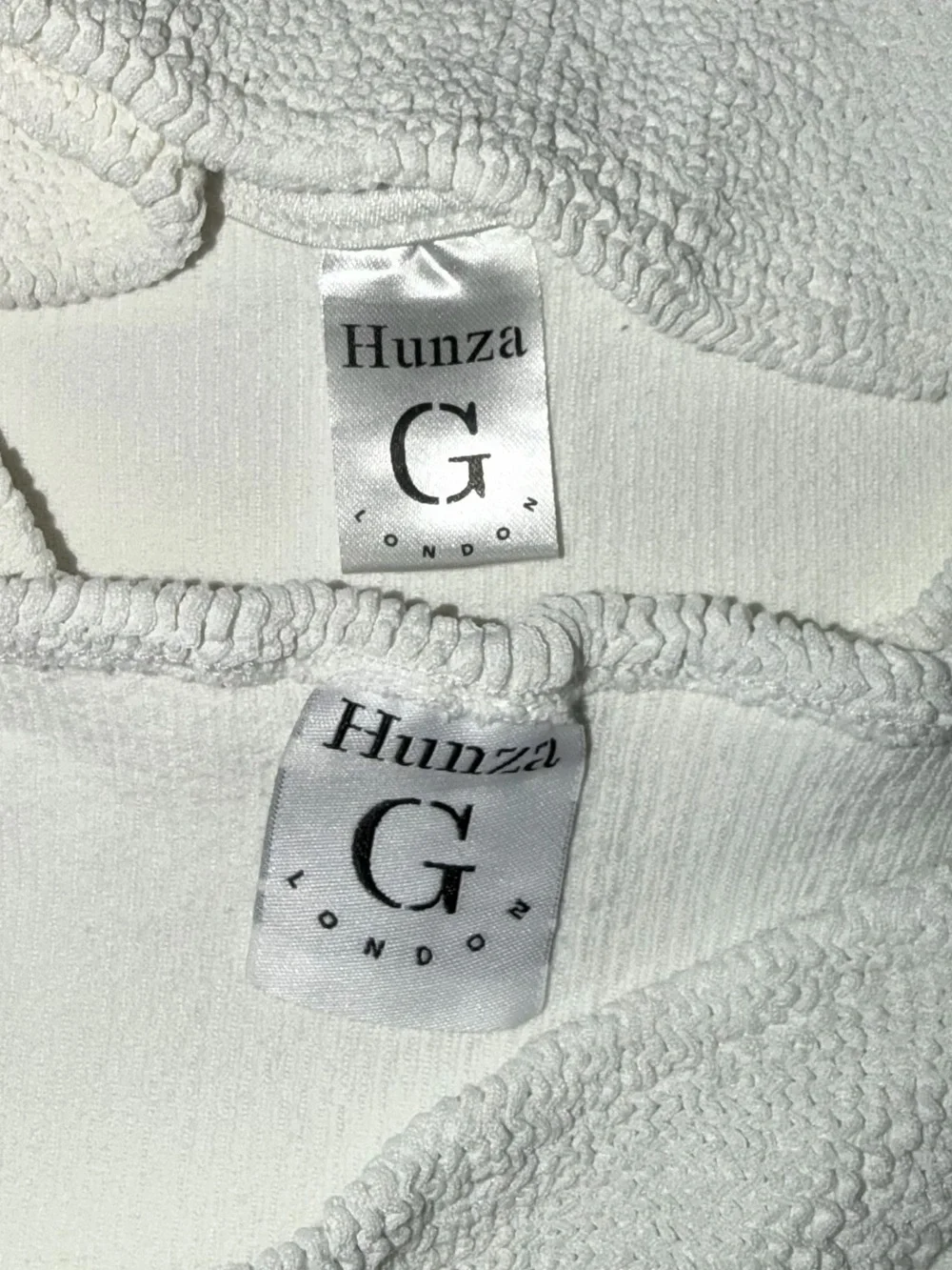 Hunza G Strap Bikini SET White Tankini Swimsuit Rare One Size